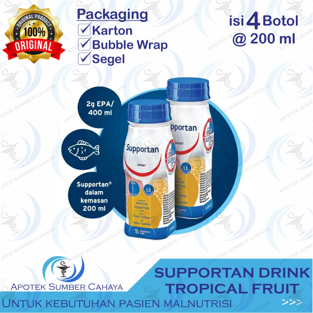 SUPPORTAN DRINK RASA BUAH TROPIS (isi 4 Botol)