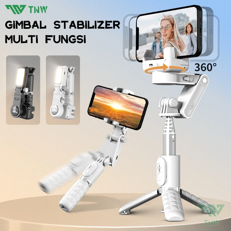 TNW-Q18 Gimbal Stabilizer Handphone Gimbal Hp Stabilizer Tongsis Hp Bluetooth Tripod