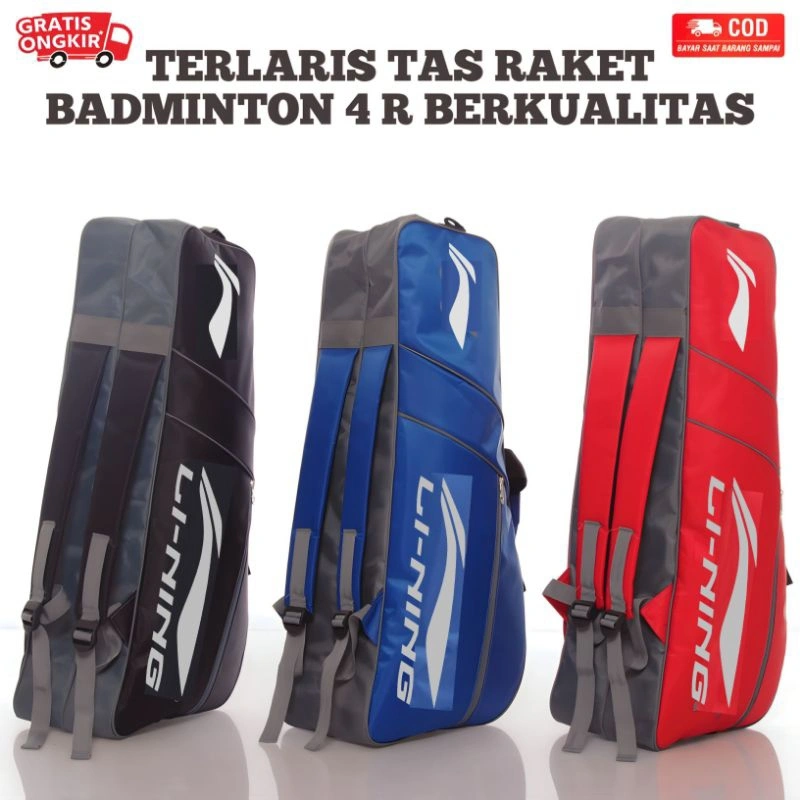 Tas Raket Ransel Badminton Thermo 4 Ruang Bahan Tebal Berkualitas Anti Air Muat 5-6 Raket