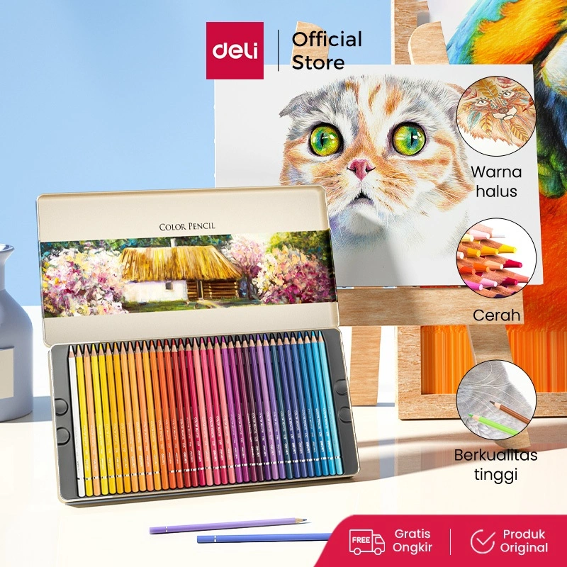 Deli High-grade Oil Pencil Color Pensil Warna Minyak 48/72 Warna 6567 6568