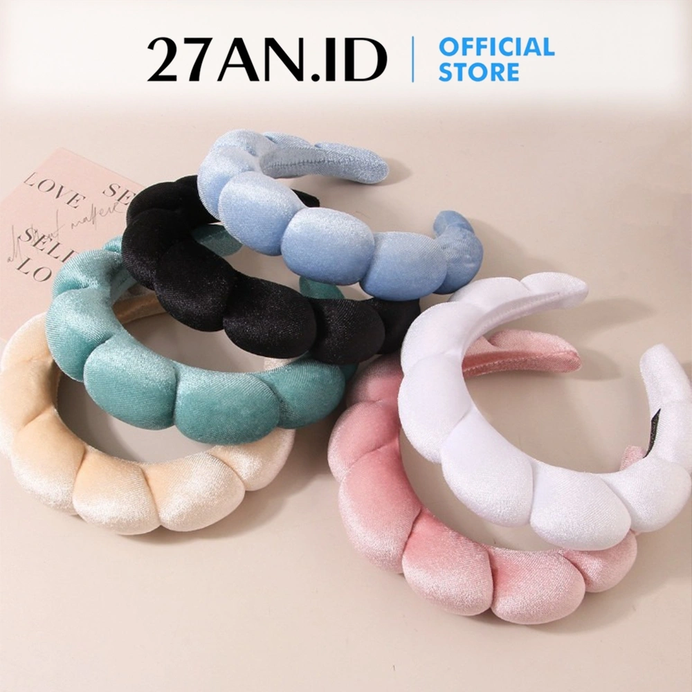 (27AN.ID) Bando Simple Polos Shellie Korean Fluffy Head Band H672 / Bando Bulat Wanita Fashion