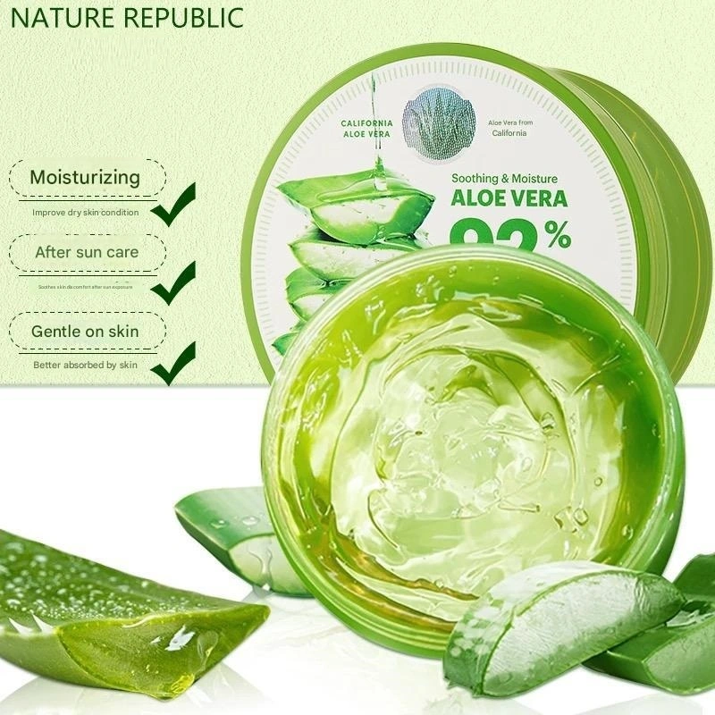 NATURE REPUBLIC ALOE VERA 92% SOOTHING GEL 92 Persen MOISTURE 300 ML ORIGINAL FROM SOUTH KOREA NATREP