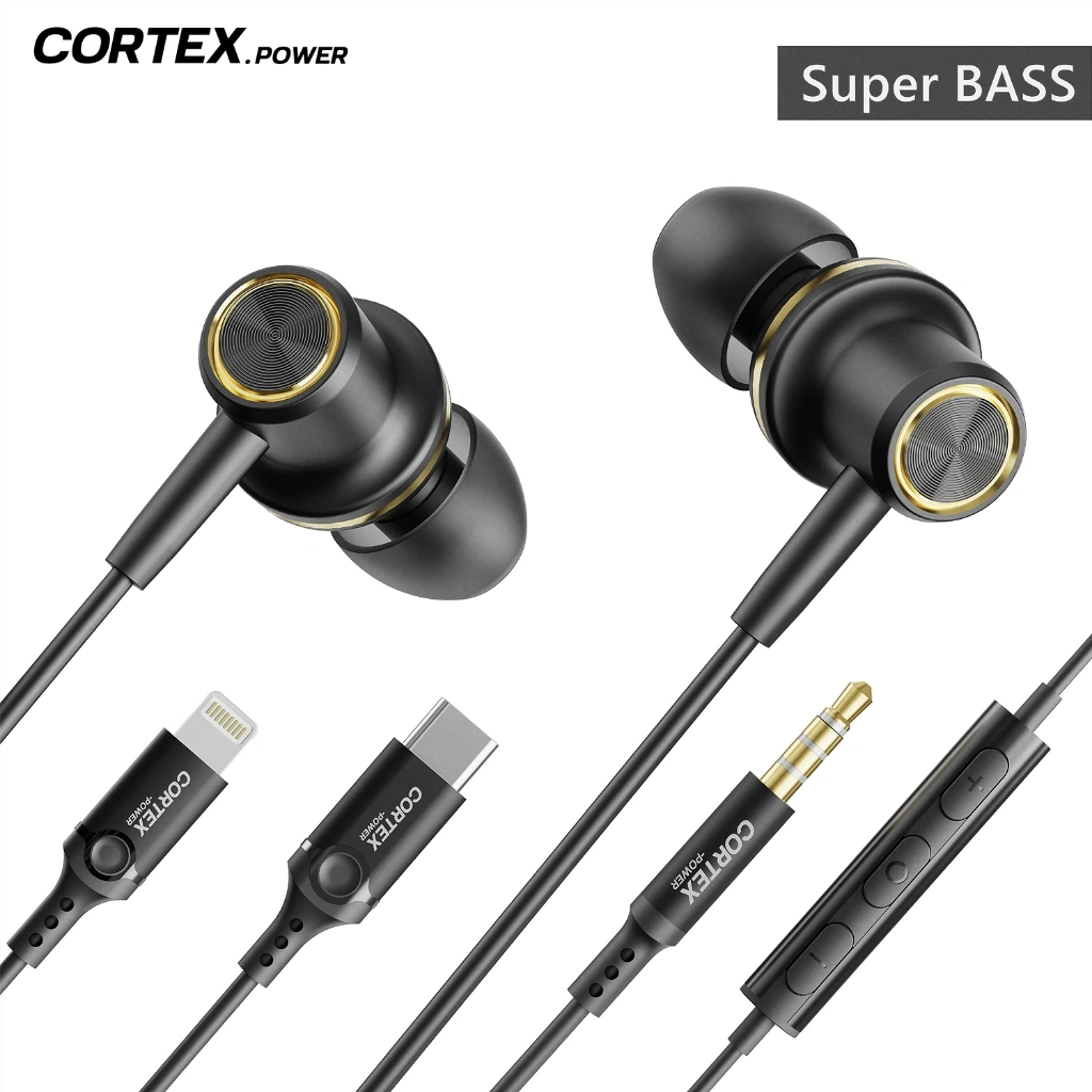 Cortex ME-A1 Headset Game / Hi-Fi Suara stereo Super Bass kelas profesional Earphones Headsphone Jack 3.5MM Lightning TYPE-C