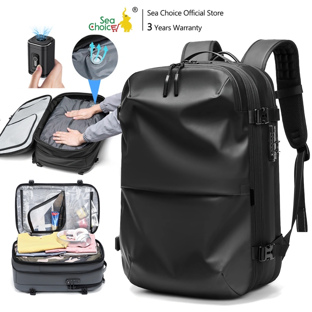 SEA CHOICE Ransel kantong udara vakum yang dapat diperluas, tas travel laptop bisnis tahan,TSA Lock