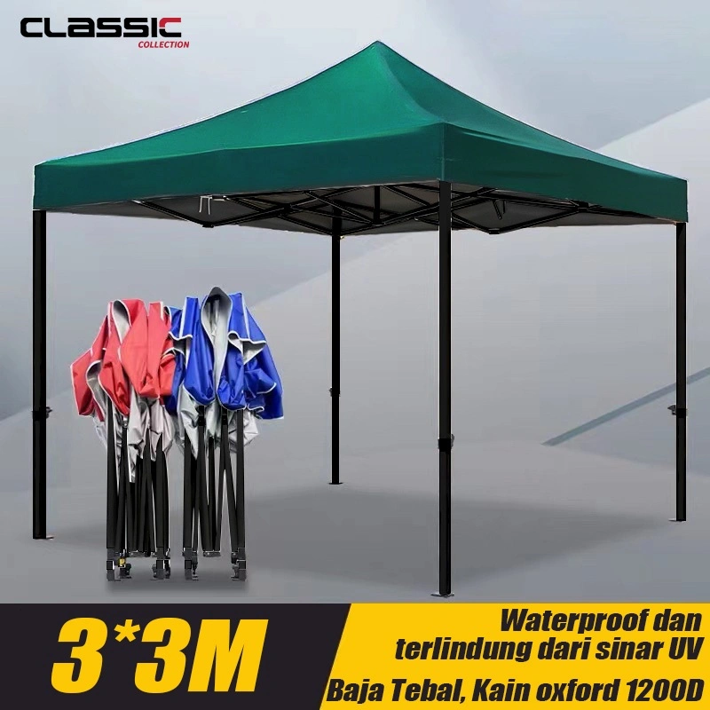 【COD】Tenda Jualan 3x3 full set Tenda Lipat 2×2 Tenda Bazar Outdoor Tenda Gazebo 1200D Tenda Jualan Pameran Dagang