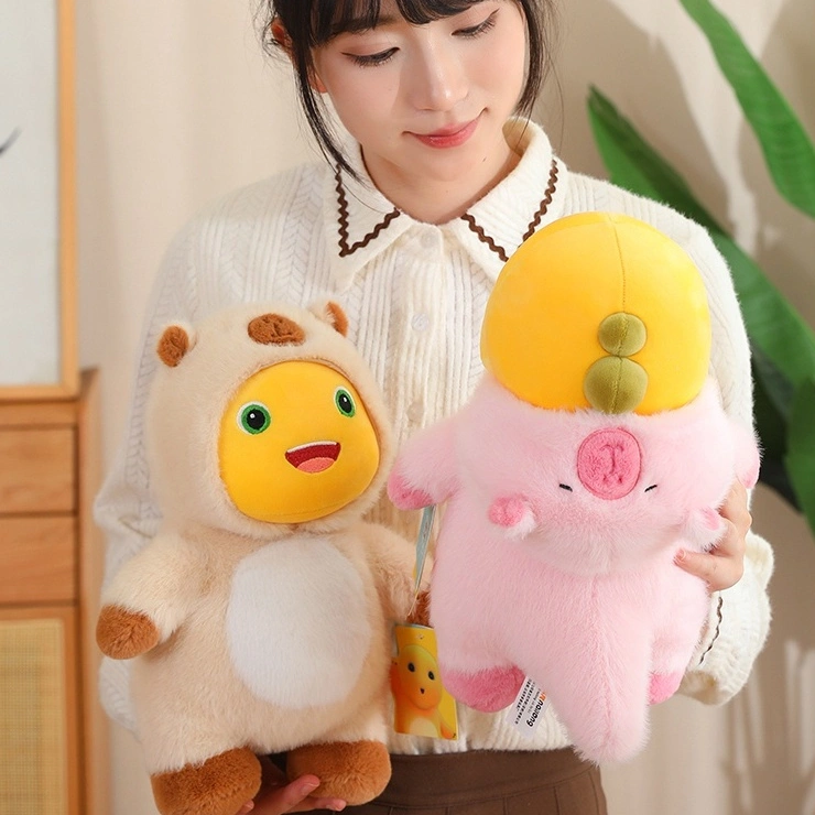 Boneka Naga Susu Nailong Mainan Mewah Face Nailoong Capybara Cross Dressing Hadiah Mainan Anak 30cm