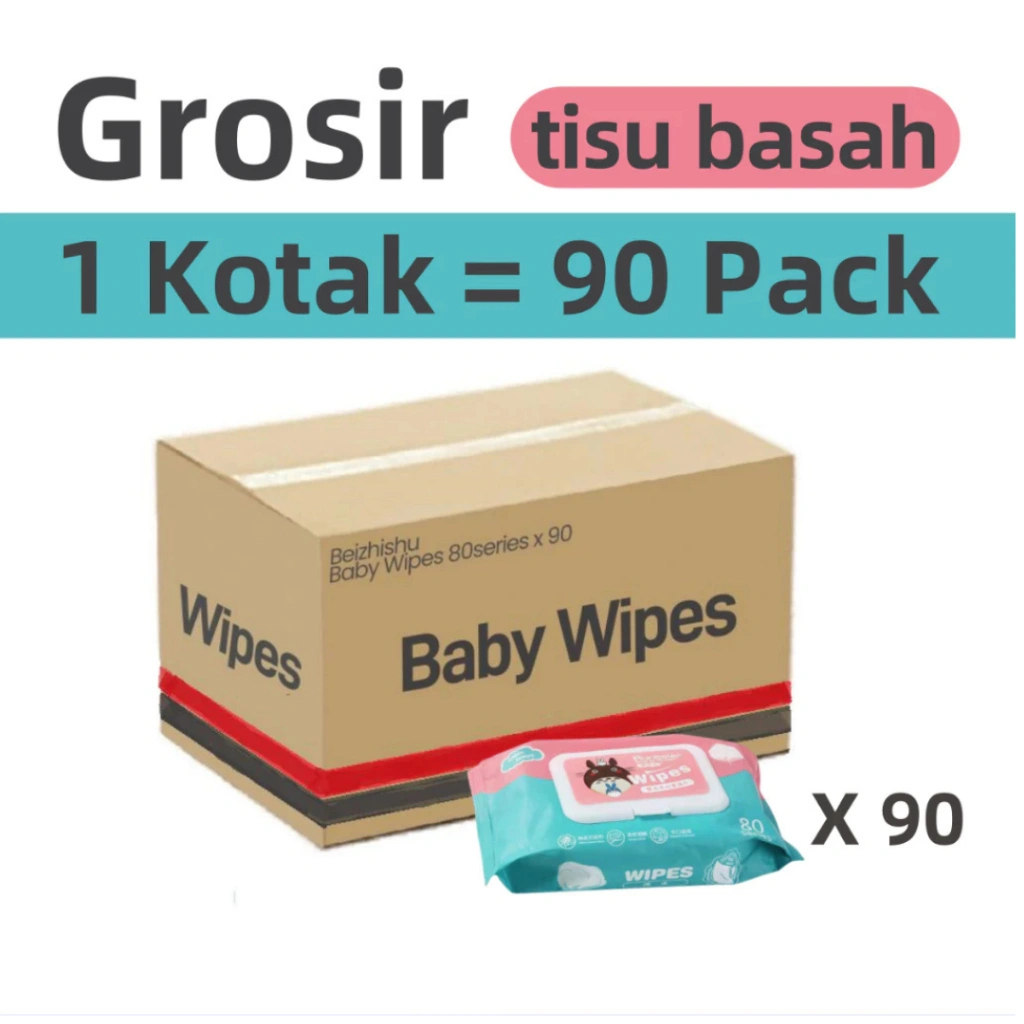 Tisu Basah Bayi Murah Grosir (1Kartonan=90 Pack) - 80 Lembar Per Bungkus