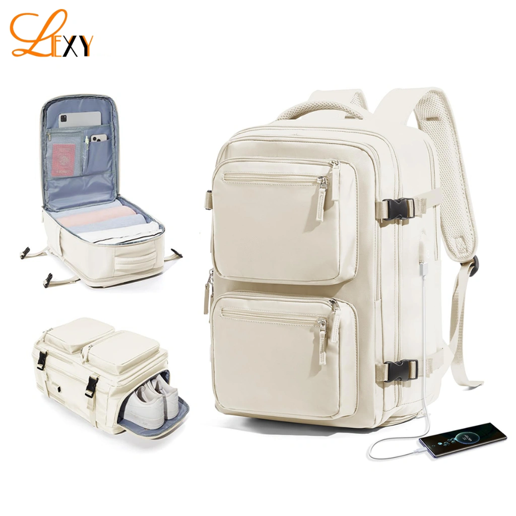 LEXY Tas Ransel Travel Wanita Anti Air Kapasitas Besar Ransel Kasual Harian Bisa Dibawa Di Pesawat