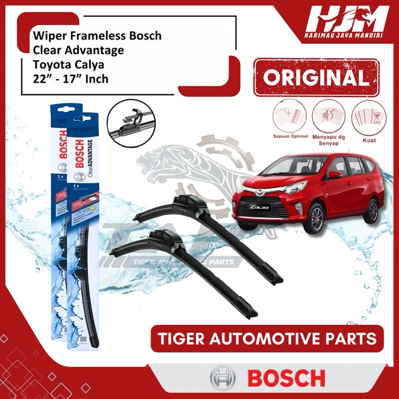 Wiper Blade Frameless Bosch Clear Advantage - Karet Pembersih Kaca Mobil 22" - 17" Original