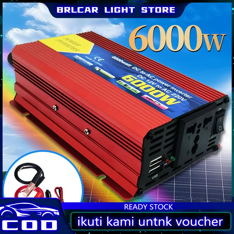 Inverter 6000 Watt Power Inverter DC Ke AC Aki listrik Serbaguna Daya Besaar 6000W Universal Inverter Mobil