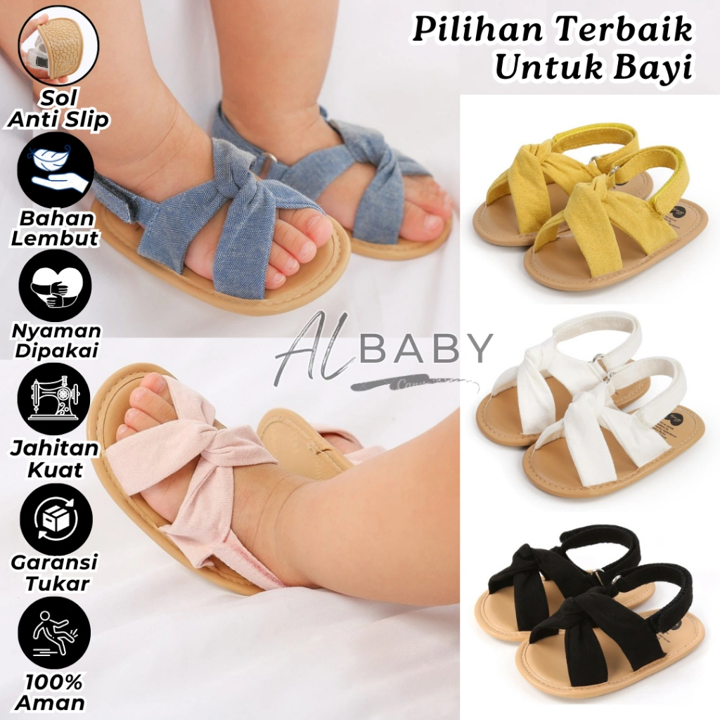 ALbaby Sandal Bayi MERRY Perempuan 0 6 12 Bulan Sendal Bayi Perempuan 1 Tahun Sendal Bayi Perempuan