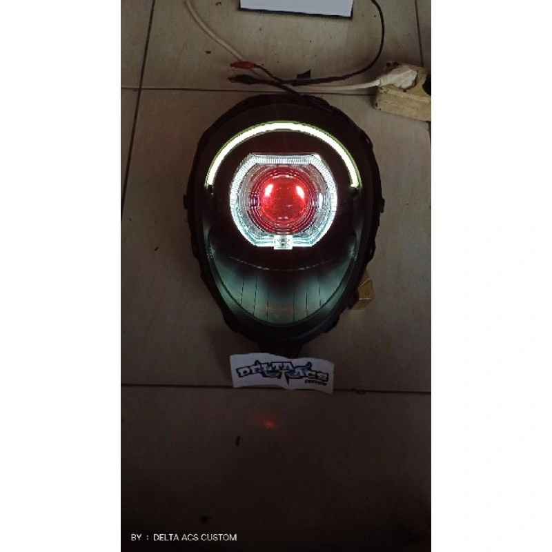 Lampu Biled Ala Scoopy fi 2013 - 2016 l  Lampu Biled Scoopy fi Komplit l Projie Honda Scoopy komplit Headlamp Reflektor