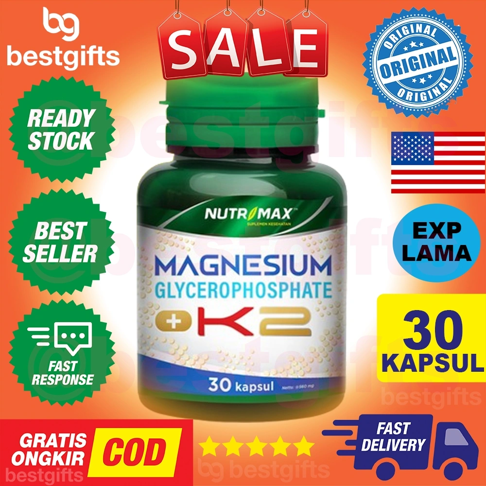 NUTRIMAX VITAMIN MAGNESIUM GLYCEROPHOSPHATE + K2 MENGANDUNG GIVOMAG CALCIUM DAN VITAMIN K2 WATER SOLUBLE 30 KAPSUL