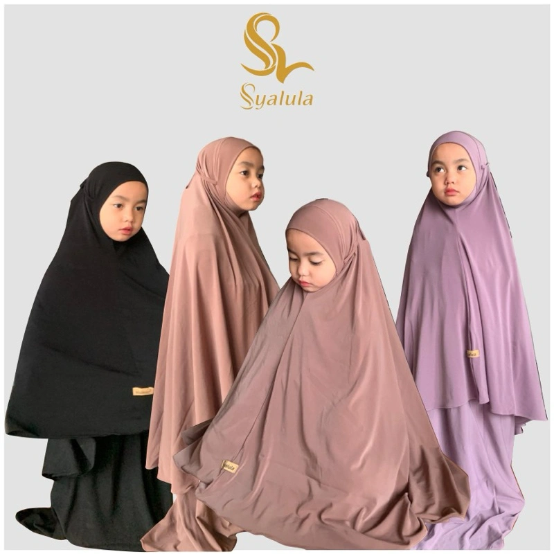 Mukena Malay Anak Polos  Jersey Premium by Syalula