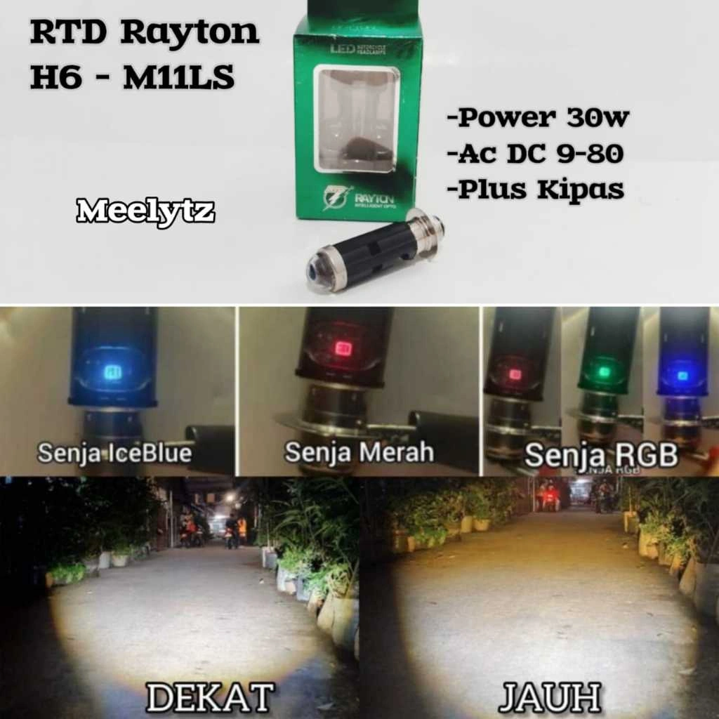 RTD RAYTON M11LS H6 - Lampu utama h6  Rtd Rayton tipe M11LS cahaya D3 Cut Off plus kipas pendingin dan senja RGB