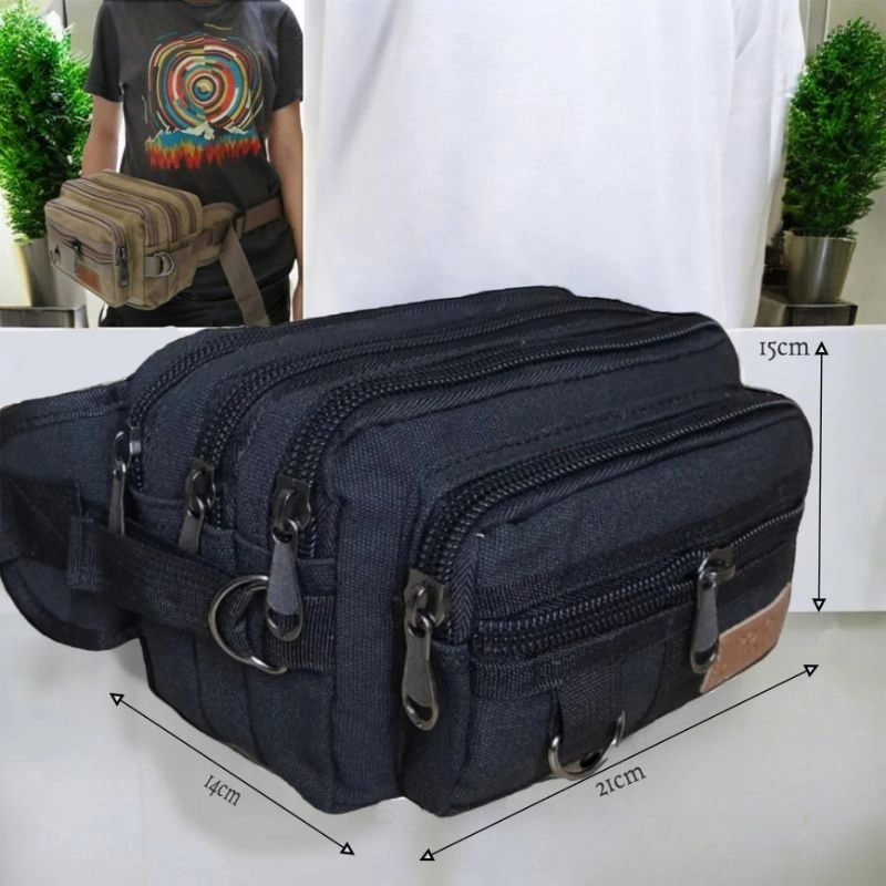 Tas Pinggang Pria/Waistbag Import Kanvas Polo Change dan #8911