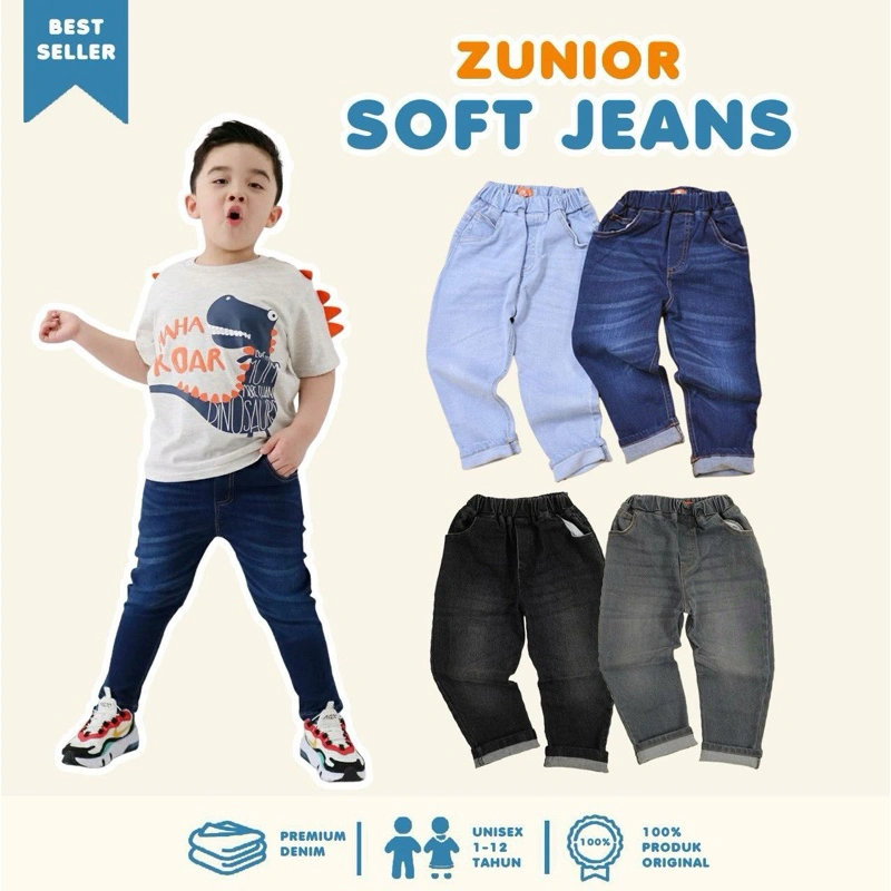 Celana Jeans Anak laki-laki Chino Original Zunior Premium Usia 1-12 Tahun