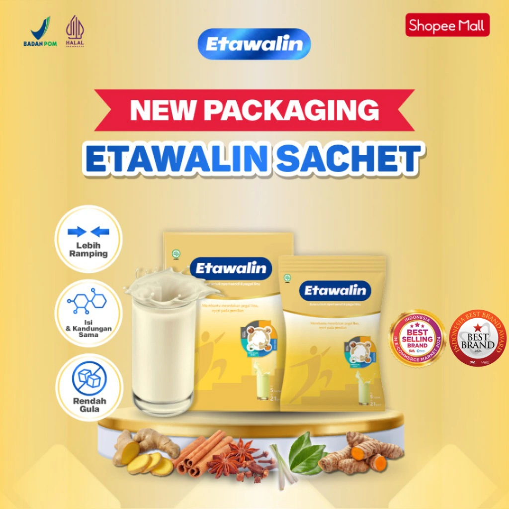 2 Box Etawalin Sachet Kemasan Praktis Bantu Atasi Nyeri Tulang dan Sendi