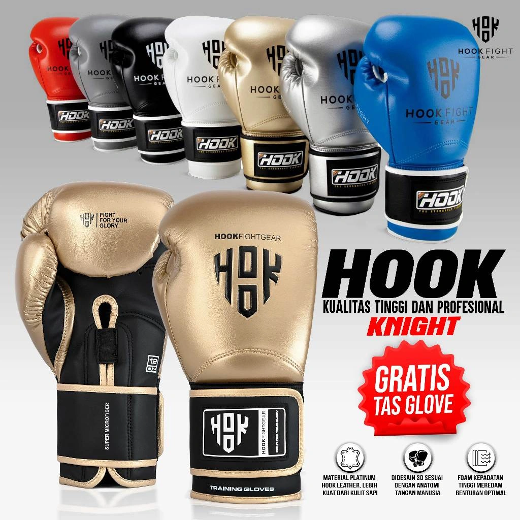 Sarung Tinju MuayThai Boxing Gloves Training Glove Muay thai Hook Combat