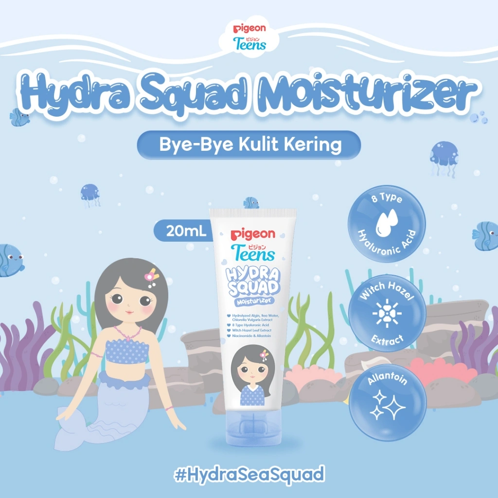 Pigeon Teens Hydra Squad Moisturizer 20ml | Skincare Remaja | Ekstra Melembapkan | Hyaluronic Acid & Witch Hazel