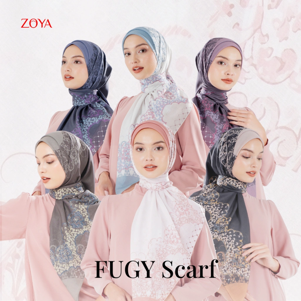 Zoya - Fugy Scarf - Kerudung Hijab Segi Empat Motif Premium - Box - Bahan Voal