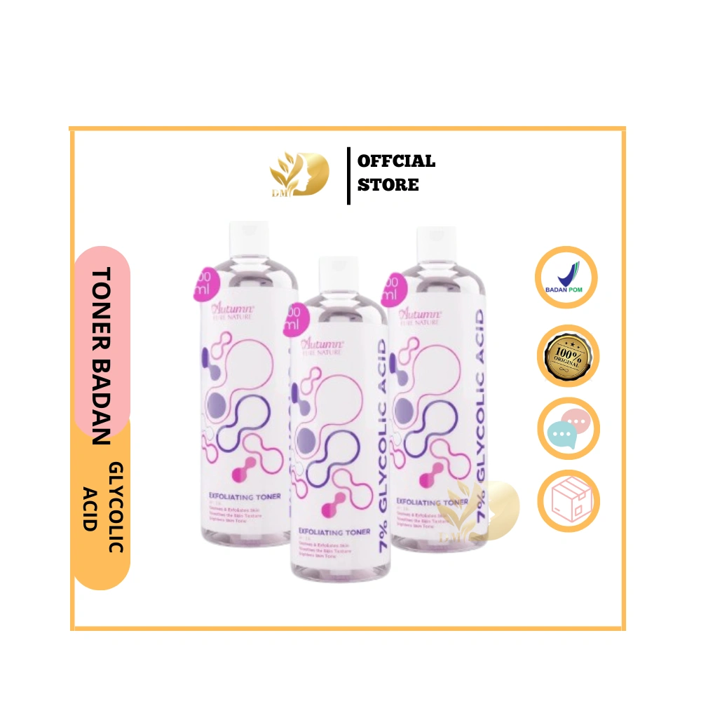 AUTUMN - 7% GLYCOLIC ACID EXFOLIATING TONER ( 500 ml ) - Melembabkan Wajah dan Hydrating