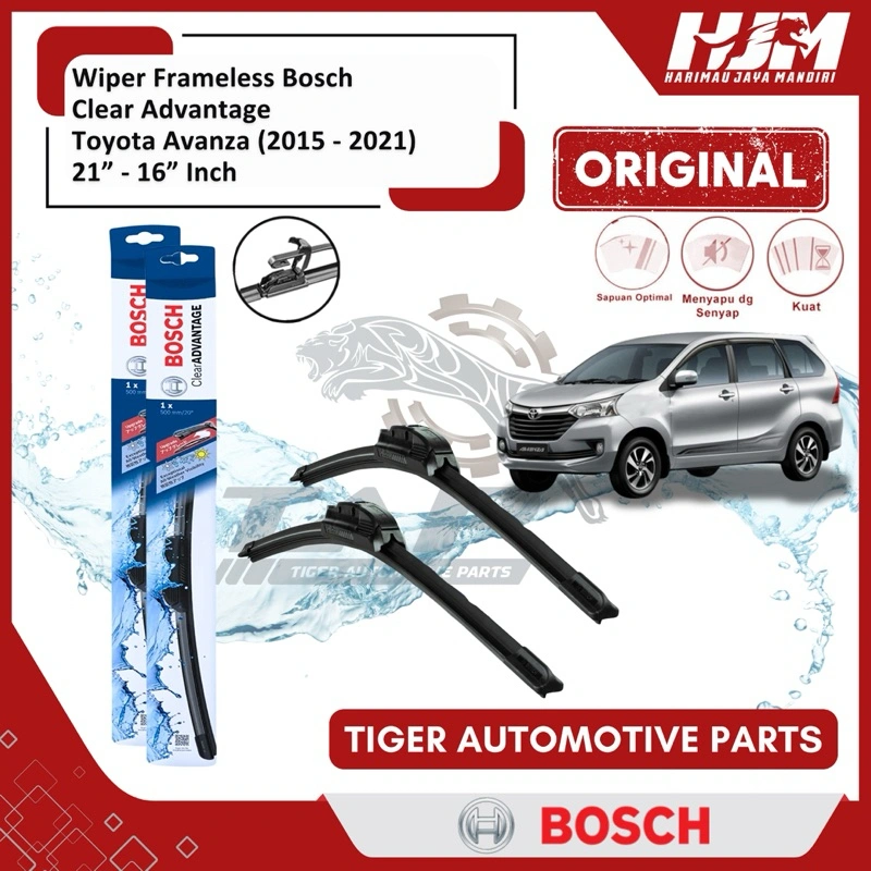Wiper Blade Frameless Bosch Clear Advantage - Karet Pembersih Kaca Mobil Avanza Xenia Grand New 21" - 16" Original