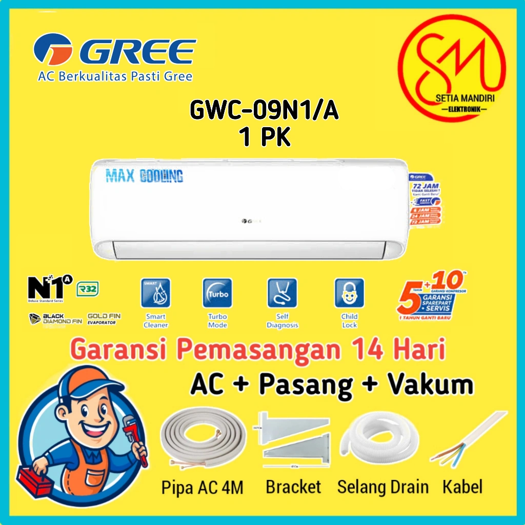 AC GREE Standart 1PK R32 GWC-09N1 1 PK Gold Fin Evaporator GWC-09N1