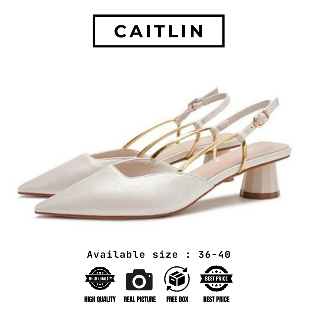 CAITLIN - Adeline High Heels Sepatu Wanita Casual Fashion Korean Style Kekinian AA18
