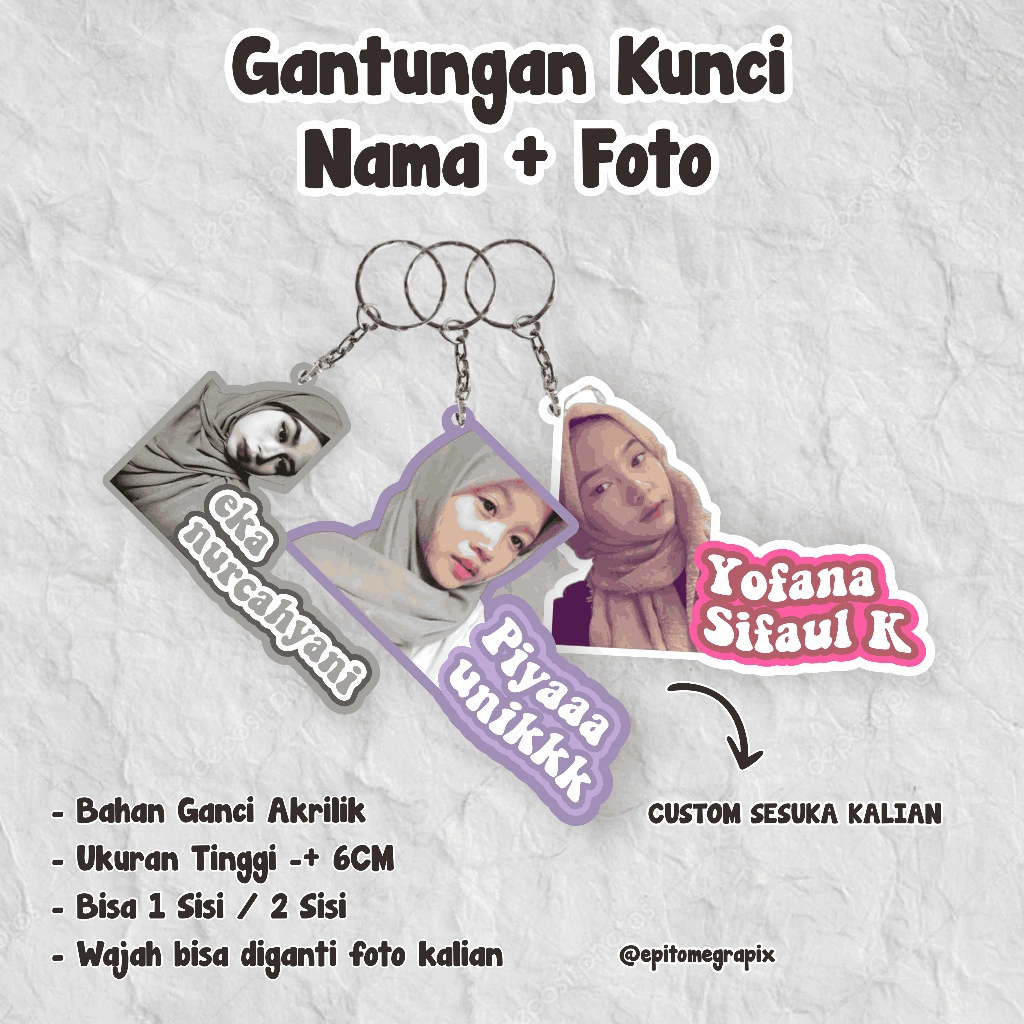GANTUNGAN KUNCI CUSTOM NAMA DAN FOTO VIRAL | GANCI CUSTOM NAMA DAN FOTO VIRAL