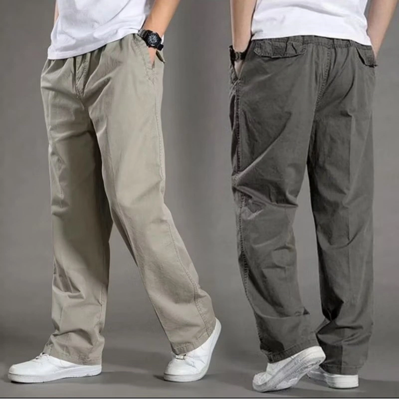 Celana Chino Panjang Reguler Standar Straight Fit Panjang Pria Celana Chinos Panjang Casual Katun Twill Strechy Loose Lebar Lurus