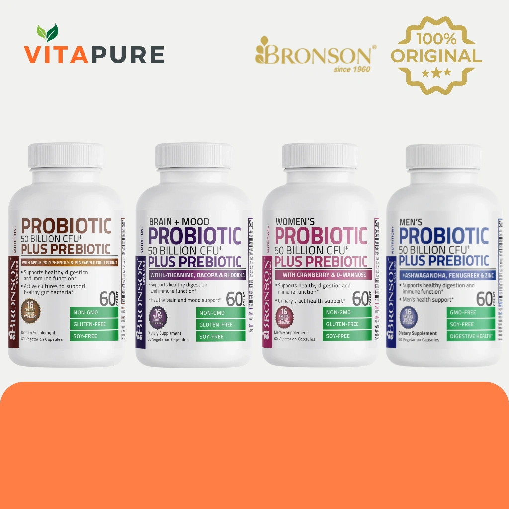 Bronson Probiotic + Prebiotic 50 Billion CFU - 60 Vegetarian Capsules