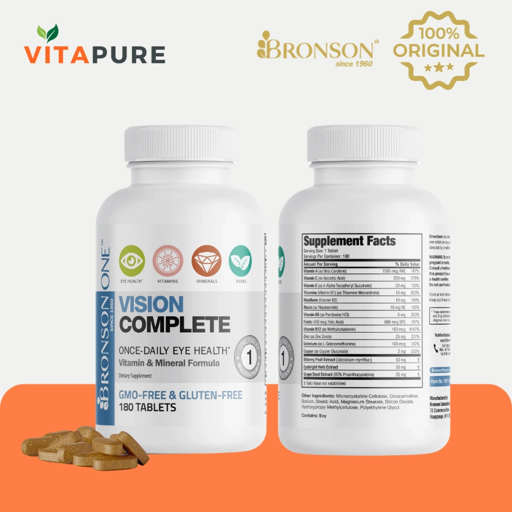 Bronson Vitamin A Vision Complete Eye Health - 180 Tablets