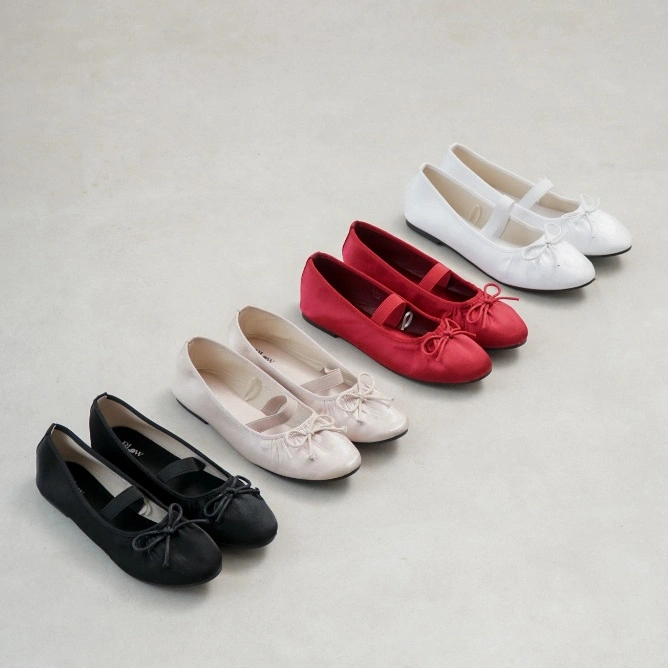 Blow Selia Satin Ballerina Flats Shoes BLWF 0019