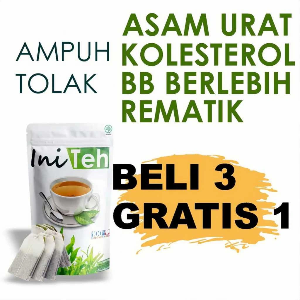 BELI 3 GRATIS 1 !!! INI TEH Atasi Asam Urat & Kolesterol