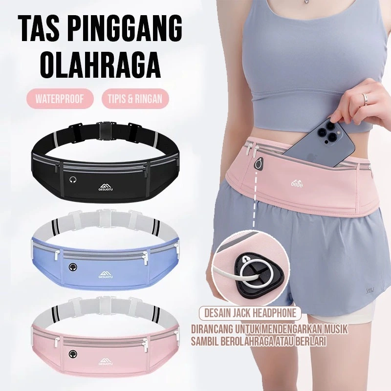 BBAK Tas Pinggang Lari WaterProof / Go Belt / Running Belt Tas Pinggang HP Olahraga Lari Jogging Sepeda / Tas Joging