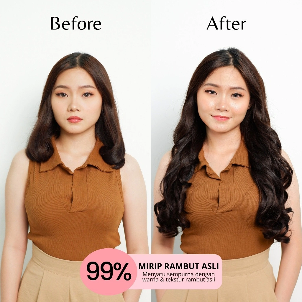 SISSYCLIP SL CURL 60 – Hairclip Rambut Keriting Panjang 60cm | Sambungan Rambut Tebal Natural Premium Instan