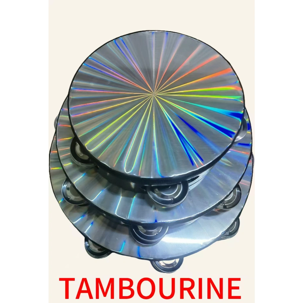 TAMBOURINE HOLOGRAM UKURAN 6 INCI, 8 INCI, DAN 10 INCI PER PCS