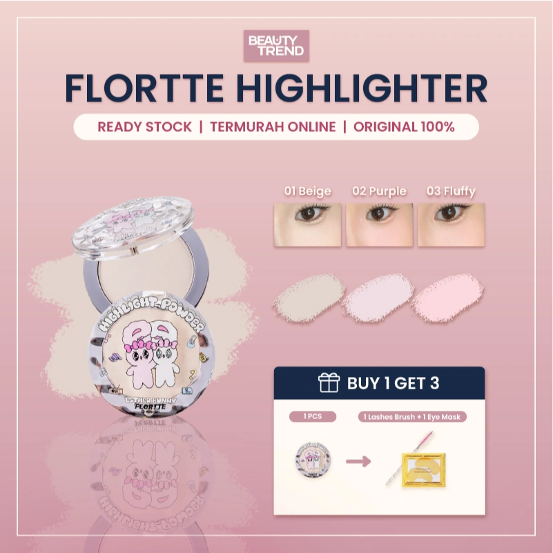 [READY ORI] Flortte Highlighter Esther Bunny Powder Highlight Matte Tahan Lama Pigmented