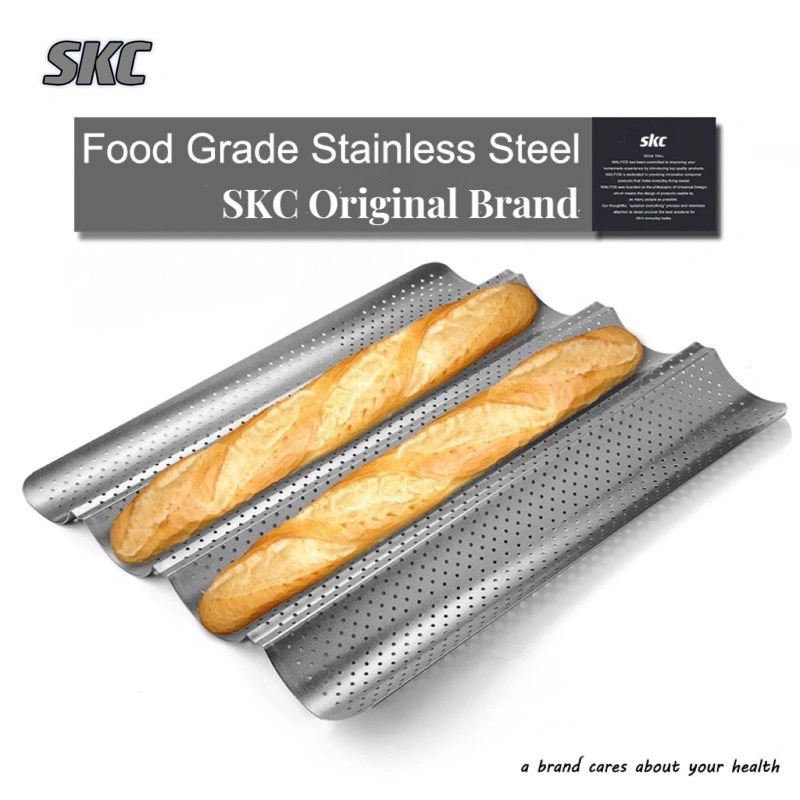3/4 Slots Loyang Roti Perancis Loyang Roti Baguette Baki Pemanggang Baguette Baking Tray Pan