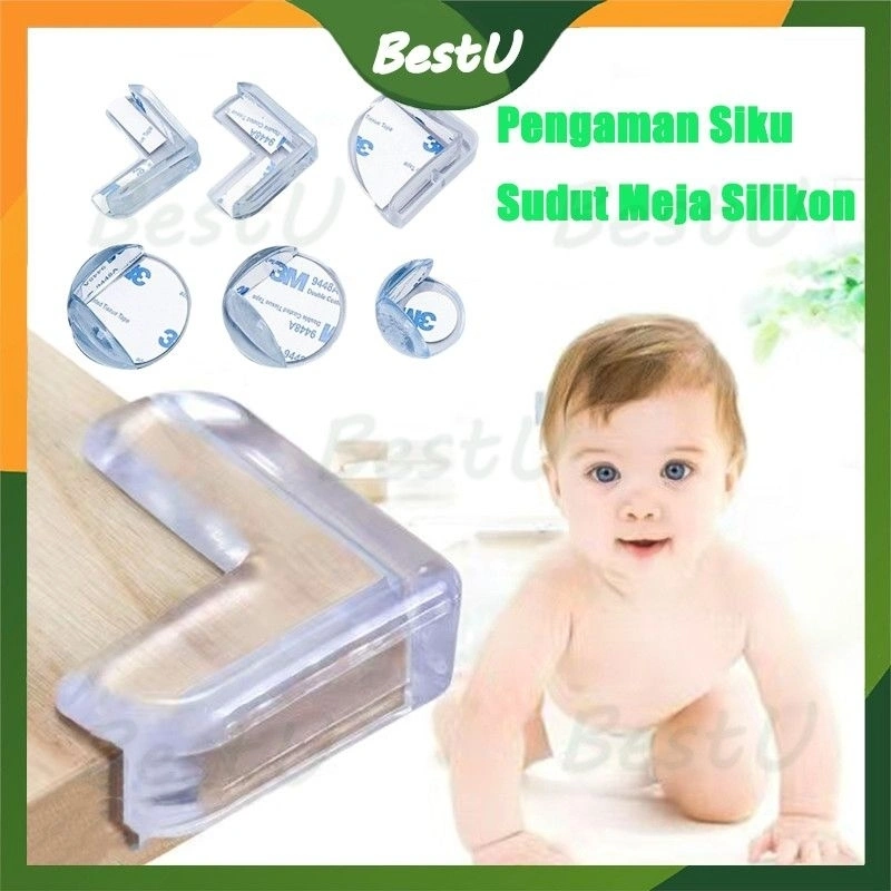 paket isi 4pcs pengaman silikon lentur pelindung sudut meja perabotan furniture bahan premium