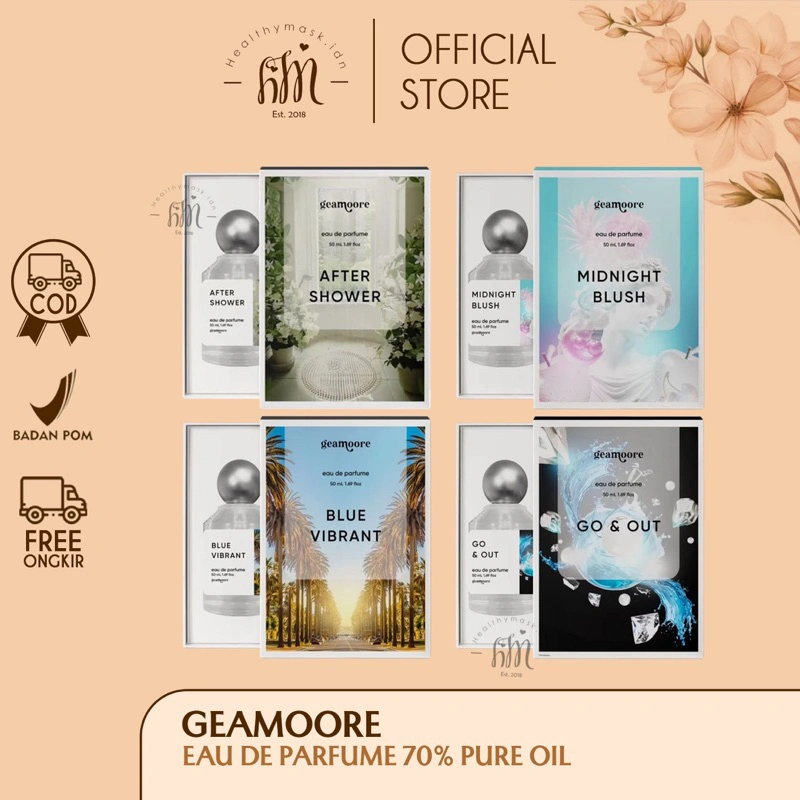 (LANGSUNG KIRIM) GEAMOORE EAU DE PARFUME 70% PURE OIL LONGLASTING SERIES| AFTER SHOWER