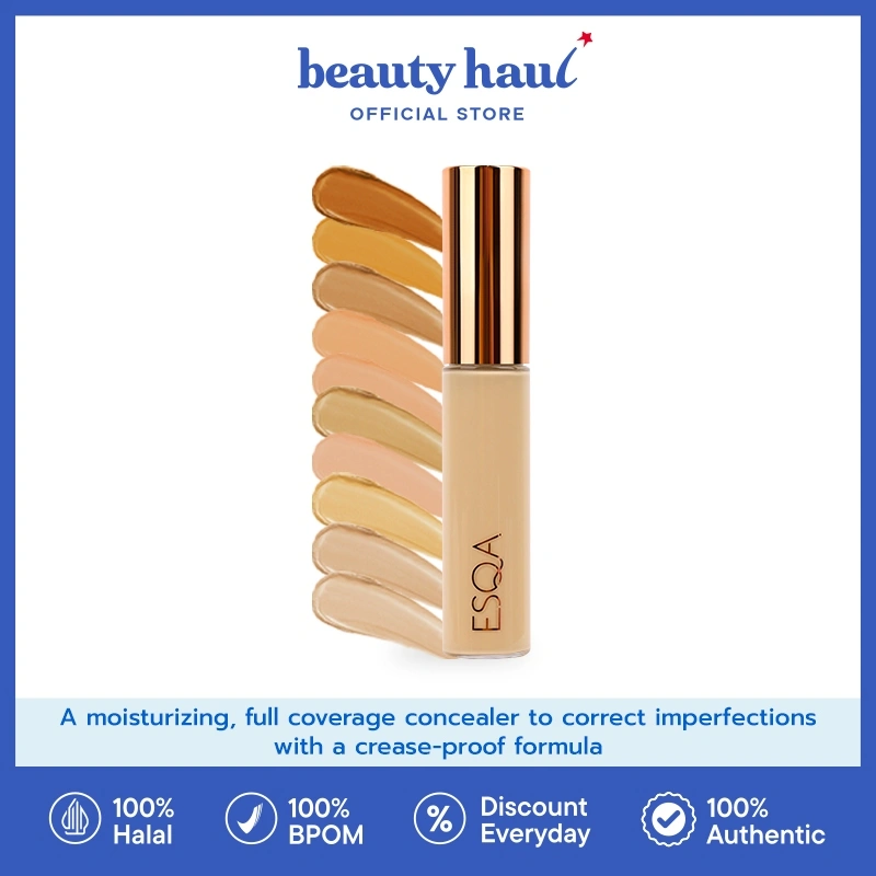 ESQA Flawless Liquid Concealer - Concealer Cair Ringan, Full Coverage, Hasil Halus, Tahan Lama, Tidak Creasing