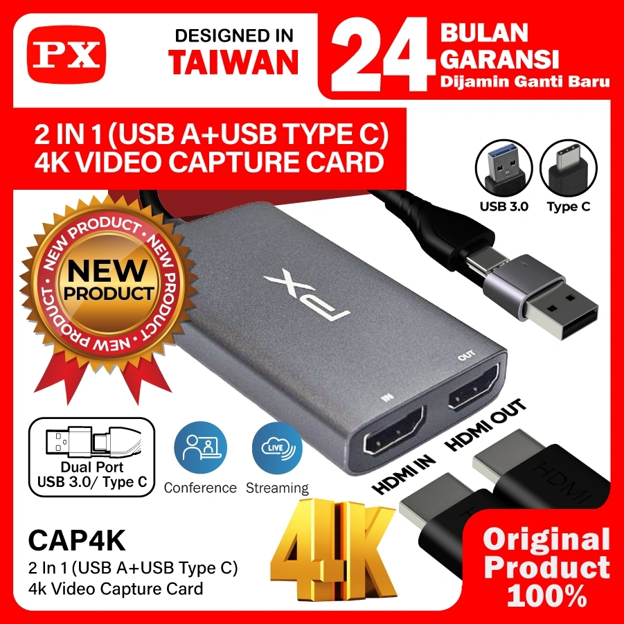 Video Capture HDMI Card Video USB3.0 USB Type C with Loop PX CAP4K