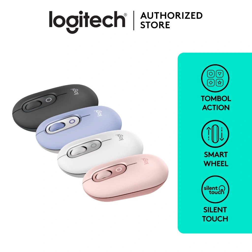 Logitech POP ICON Mouse, Ringkas dan Portabel, Mouse Bluetooth Nirkabel dengan Tombol yang Dapat Diprogram dan Klik Hening, Easy-Switch Antar Maksimum 3 Perangkat: Laptop, Tablet, PC