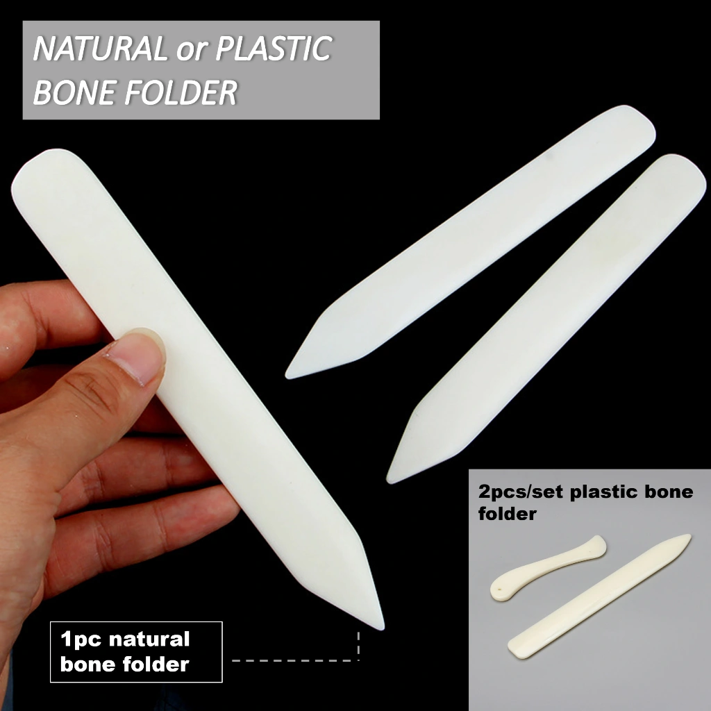 BYL | 1pc natural or 2pcs/set Bone Folder Alat Pelipat Kertas , Creaser, Scoring Tool Art N Craft
