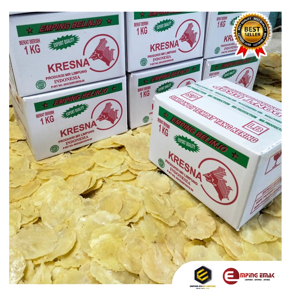 EMPING MELINJO 1 KG SUPER KERING KEMASAN KARDUS ASLI LIMPUNG || EMPING BEST SELLER
