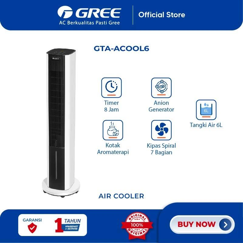 GREE - Tower Air Cooler - Anion Generator - Aromaterapi - Kapasitas 6L - GTA-ACOOL6