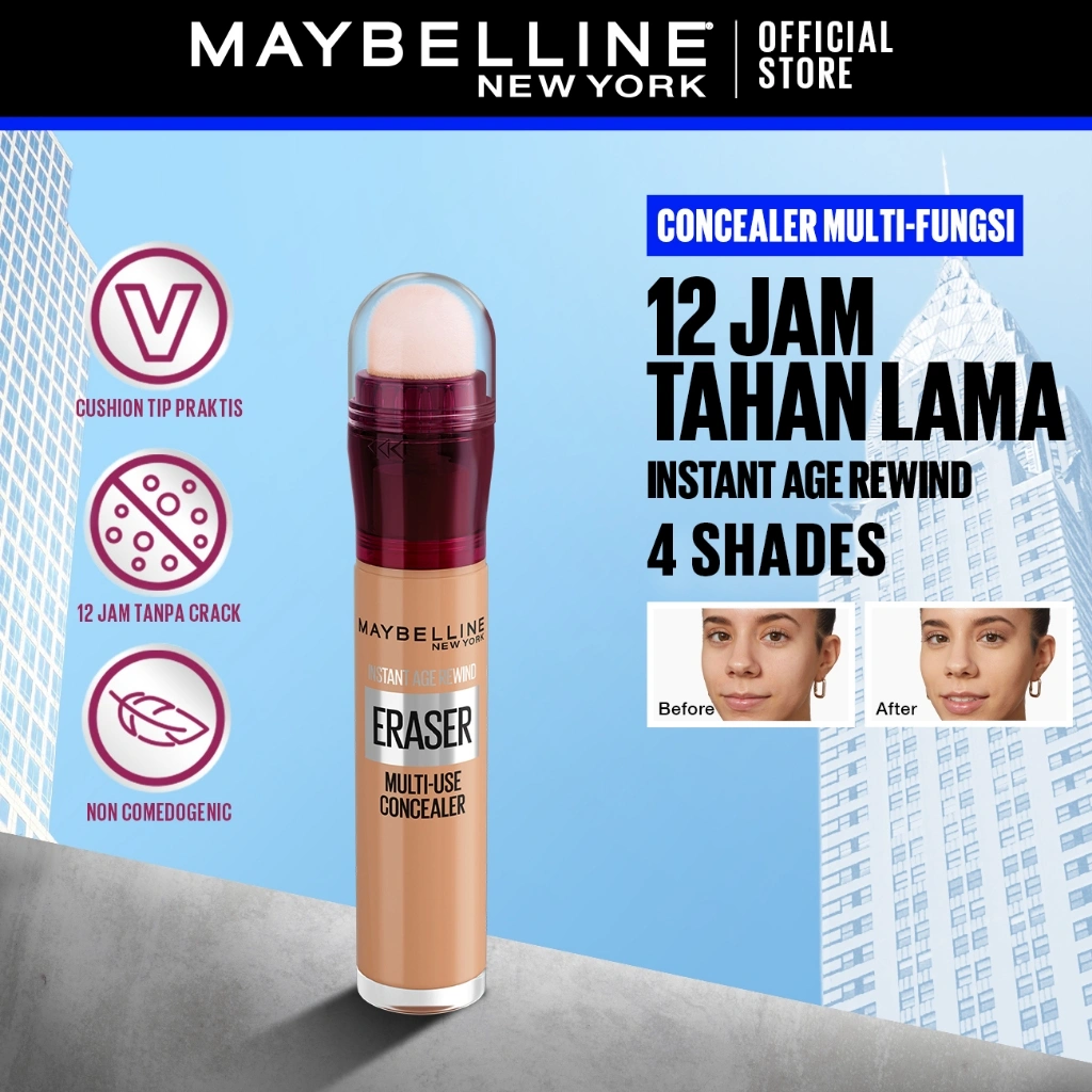 Maybelline Instant Age Rewind Treatment Concealer Make Up - 6ml (Concealer Cair Untuk Menghapus Lingkaran Hitam Mata)