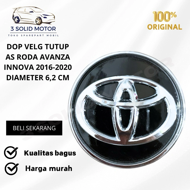 DOP VELG TUTUP AS RODA AVANZA INNOVA 2016-2020 DIAMETER 6.2CM ORIGINAL